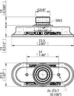 Przyssawka owalna płaska OF25x70P, PU40°, G3/8" zew., (OF25x70P.5C.G41M) (0115304) - Piab