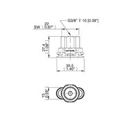 Przyssawka owalna mieszkowa OBF15x35P, złącze G3/8" wew., tworzywowy, (OBF15x35P.L.5X.G69WC) (0207598) - Piab