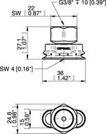 Przyssawka owalna mieszkowa OBF15x35P, złącze G3/8" wew., (OBF15x35P.L.5X.G80W) (0207593) - Piab