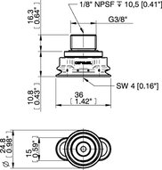 Przyssawka owalna mieszkowa OBF15x35P, złącze G3/8" zew., (OBF15x35P.L.5X.G82W) (0207597) - Piab