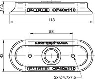 Przyssawka owalna płaska OF40x110P, PU40°, komplet, (OF40x110P.5C) (0109907) - Piab
