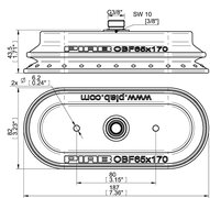 Przyssawka owalna mieszkowa OBF65x170P, PU55°/60°, G3/8", filtr siatkowy, (OBF65x170P.5R.G40M) (0119129) - Piab