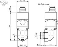 Przełącznik próżniowy VS4118 70 -kPa, M8 PNP/NPN NO/NC (0110732) - Piab
