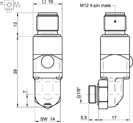 Przełącznik próżniowy VS4128 40 -kPa, M12 PNP NO (0213570) - Piab