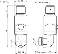 Przełącznik próżniowy VS4128 50 -kPa, M12 PNP NO (0110631) - Piab