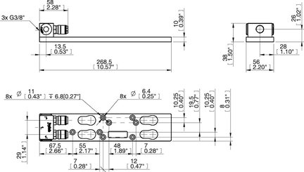 Moduł szybkiego mocowania G3/8", 2pos piCOMPACT23 (0212316) - Piab