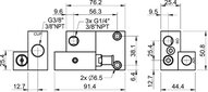 Zawór odcinający do próżni VT1, COAX MINI Pi12-2, zawór zwrotny G 3/8-G 1/4 (PMAT X1041) (0110456) - Piab