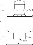 Uchwyt łącznika kulowego G3/8", z blokadą (0110636) - Piab