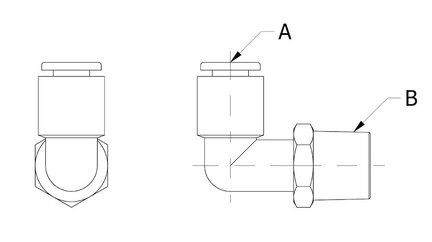 Złączka kątowa wtykowa L04-01S-10, R1/8"/Ø4 mm (E18601541), 10 szt., (0212981) - Piab