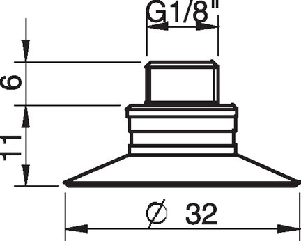 Przyssawka płaska U30, Nirtyl-PCV 50°, G1/8"/M5 wew., filtr siatkowy (S.U30NP50.G18MMM5F.01) (0101411) - Piab