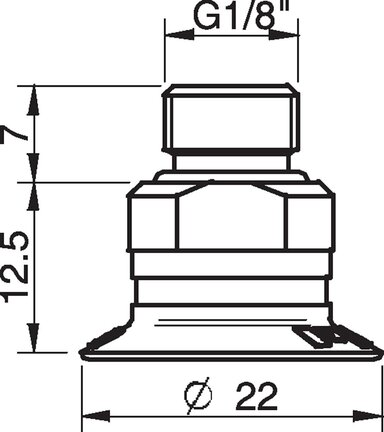 Przyssawka płaska U20, Silikon SIL 50°, NPT 1/8" zew., filtr siatkowy (S.U20S50.NT18M.01) (0101386) - Piab