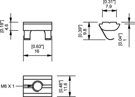 Zestaw nakrętek do kanałka T 4szt., do KVG60 (0209858) - Piab