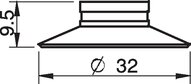 Przyssawka płaska U30, Silikon SIL 50°, FDA, bez filtra (S.U30SF50.XXX.00) (0200441) - Piab