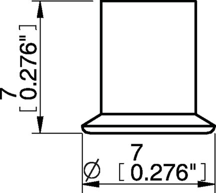 Przyssawka płaska U6, Silikon SIL 50°, FDA, bez filtra (S.U6SF50.XXX.00) (0200255) - Piab