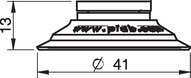 Przyssawka płaska U40-2, Nitryl-PVC, (U40-2.30) (0101148) - Piab