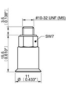 Przyssawka płaska U10, Silikon SIL 50°, M5 zew., bez filtra (S.U10S50.MM5M.00) (3150005S) - Piab