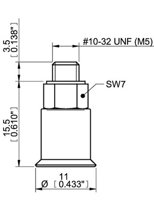 Przyssawka płaska U10, Silikon SIL 50°, FDA, M5 zew., bez filtra (S.U10SF50.MM5M.00) (9909635) - Piab