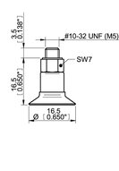 Przyssawka płaska U15, Silikon SIL 50°, M5 zew., bez filtra (S.U15S50.MM5M.00) (3150006S) - Piab