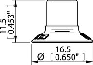 Przyssawka płaska U15, Chloropren 50°, bez filtra (S.U15CR50.XXX.00) (3150118) - Piab