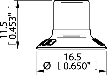 Przyssawka płaska U15, Nitryl HNBR 50°, bez filtra (S.U15HN50.XXX.00) (0128690) - Piab