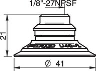 Przyssawka płaska U40-2, Silikon SIL 50°, NPSF 1/8" wew. kompozyt, bez filtra (S.U40-2S50.NS18FC.00) (0110338) - Piab