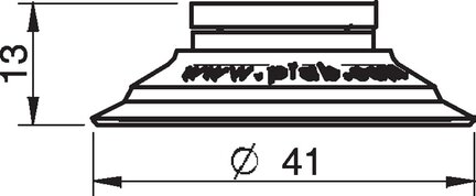 Przyssawka płaska U40-2, Silikon SIL 50°, FDA, bez filtra (S.U40-2SF50.XXX.00) (0200442) - Piab