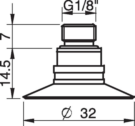 Przyssawka płaska U30, Silikon SIL 50°, FDA, NPT 1/8" zew., filtr siatkowy (S.U30SF50.NT18M.01) (9909753) - Piab