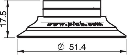 Przyssawka płaska U50-2, Silikon SIL 50°, bez filtra (S.U50-2S50.XXX.00) (0101151) - Piab