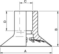Przyssawka płaska wklęsła VL60FC G3/8"-G1/4" (0202739) - Piab