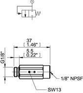 Zawór odcinający do przedmuchu 1/8" NPSF  (0115314) - Piab