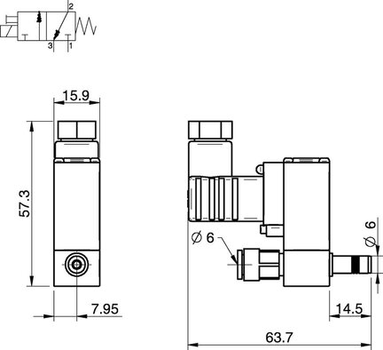 Elektrozawór wł./wył. DS23 (0104274) - Piab