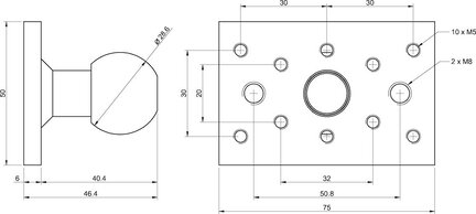 Przyłącze pod próżnię centralną LCS C PMAT X6020 RH (0121176) - Piab
