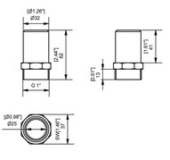 Króciec do przewodu G1" - 32 mm (0208951) - Piab