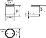 Króciec do przewodu G2 1/2" - 75 mm (0208952) - Piab