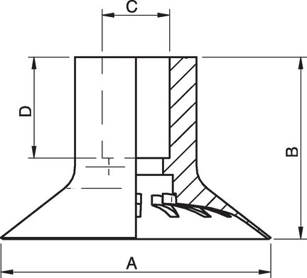 Przyssawka płaska wklęsła VL40FC G3/8"-G1/4" (0202715) - Piab