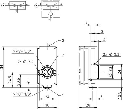 Eżektor standardowy MINI X20L, płyta przyłączeniowa B, uszczelnienia NBR (3222278) - Piab