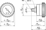 Wakuometr 100 -kPa -30 inHg (3101602) - Piab