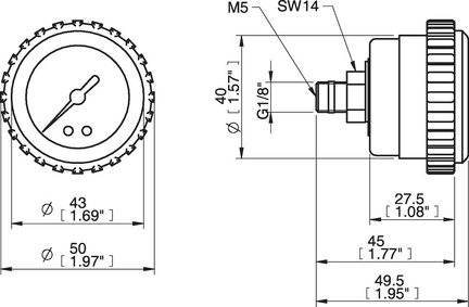 Manometr 250 kPa/35 psi (3101626) - Piab