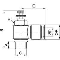 Zawór dławiąco-zwrotny wtykowy kątowy G 1/2 - 12 - PNEUER