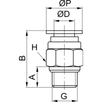Złączka wtykowa prosta M10 ⌀ 6 - PNEUER