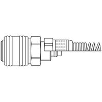 Szybkozłącze żeńskie DN7,2 ze sprężyną na przewód śr. 6x8 mm (26KAKK08MPX) - Rectus