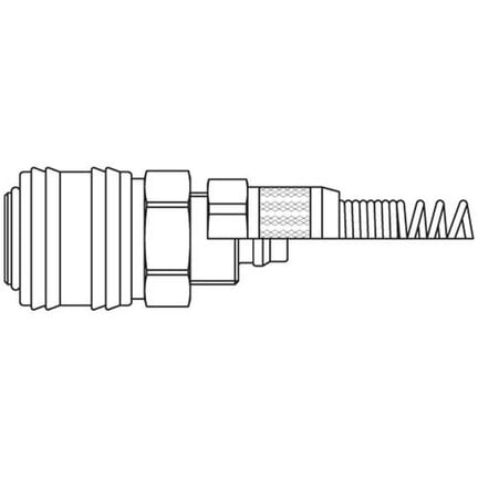 Szybkozłącze żeńskie DN7,2 ze sprężyną na przewód śr. 6x8 mm (26KBKK08MPX) - Rectus