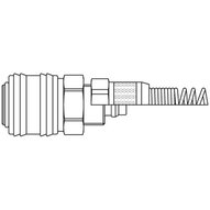 Szybkozłącze żeńskie DN7,2 ze sprężyną na przewód śr. 6x8 mm (26KBKK08MPX) - Rectus