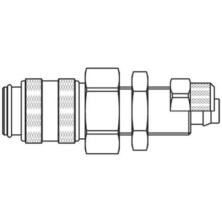 Szybkozłącze żeńskie DN5 panelowe na przewód śr. 4x6 mm (21KAKS06MPN) - Rectus