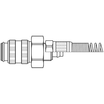 Szybkozłącze żeńskie DN5 ze sprężyną na przewód śr. 6x8 mm (21KBKK08MPX) - Rectus