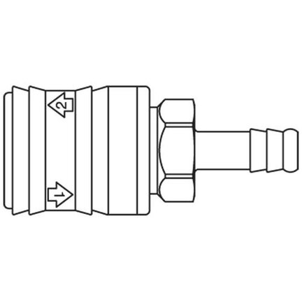 Szybkozłącze żeńskie DN7,4 pod wąż śr. 6 mm (26KETF06MPN) - Rectus