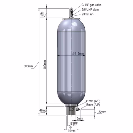 Akumulator hydrauliczny, wysokociśnieniowy, pęcherzowy (0300A-00-341) - Parker