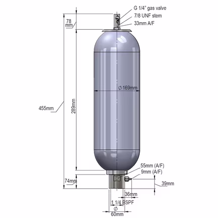 Akumulator hydrauliczny, wysokociśnieniowy, pęcherzowy (0400A-00-341) - Parker