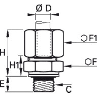 Złączka prosta z gwintem zewnętrznym i uszczelką bimetalową 12 mm G1/2 (0101 12 21 39) - Legris
