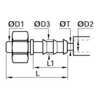 Adapter przejście ze złączy z pierścieniem zaciskowym na wąż gumowy 8 mm 10 mm (0122 08 10) - Legris
